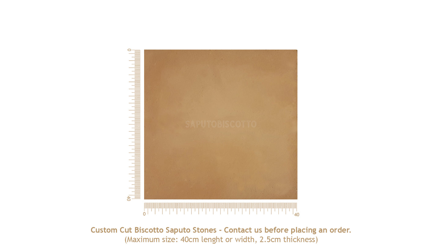 Custom Cut Biscotto Saputo Pizza Stones.